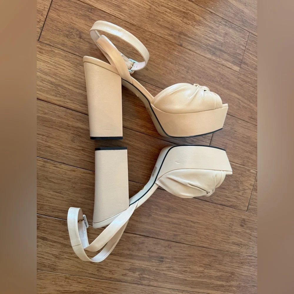 Revolve Brooklyn Heel in Nude RAYE Ankle Strap Platform Size 9.5 - Picture 9 of 13